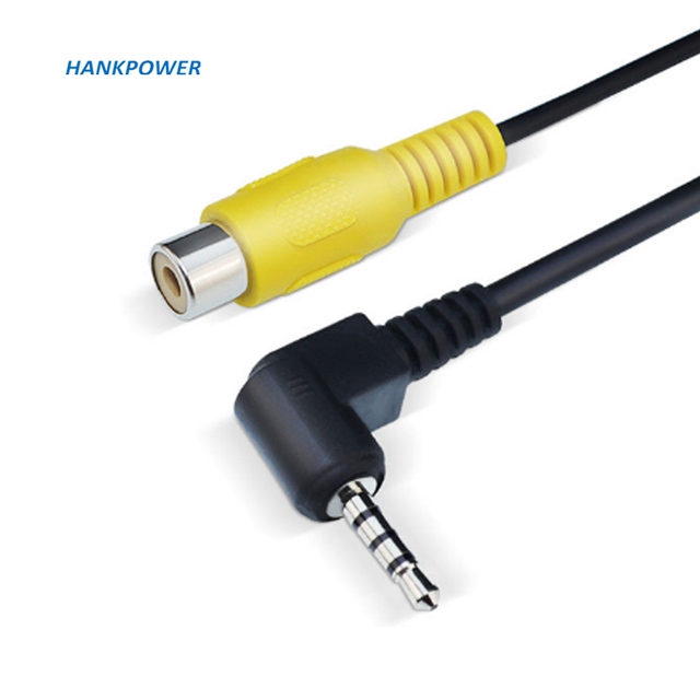 Audio Adapter Stereo 4 Cores 2.5 MM Right Angle Male to RCA Female Car Audio Cable