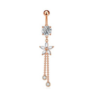 Kristall Diamant Engel Flügel Bogen baumeln Nabel Ring Edelstahl Hochwertige lange Quaste Bauch Knopf Piercing Schmuck