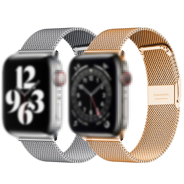 Stainless Steel Metal Milanese Loop Smart Watch Strap for Apple Watch Band Armband for IWatch Series 8 7 6 5 4 SE