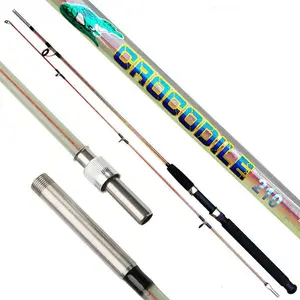 2 Sections Transparent Carbon Solid Carp Fiberglass Saltwater Casting Spinning Fishing Rod And Reel Combo