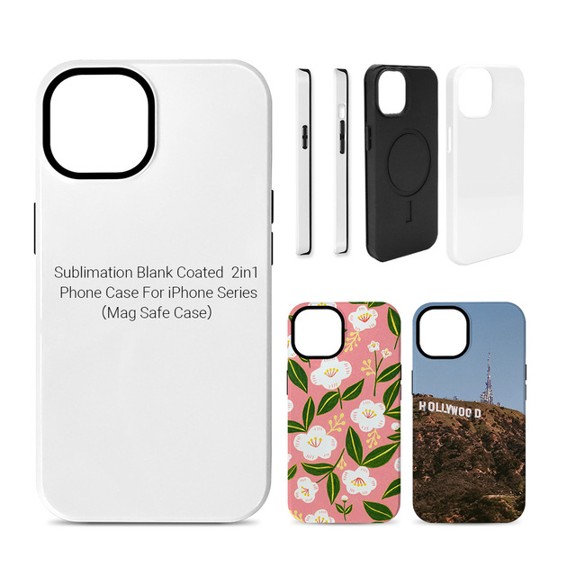 Wholesale Personalized Sublimation Mag Safe Magnetic Phone Cases Blanks Sublimation Phone case Tough 2 in 1 Phone Case As Gift