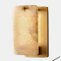 Lámpara Colgante Nórdica de Lujo en Alabastro con Marco de Cobre y Acabado Dorado, Lámpara de Techo LED para Sala de Estar, Altura Ajustable, 5 Años de Garantía