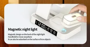 LED gece lambası kablosuz şarj çalar saat, 4 in 1 QI kablosuz şarj lamba standı, Dropshipping tedarikçisi ürün acentesi