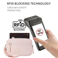 Dompet Perjalanan Anti RFID, Tempat Kartu Nilon, Kantong Koin Resleting, Gantungan Kunci, Jendela ID, Dompet Kompak Unisex