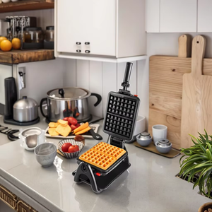 Waffle belga para sándwich de desayuno eléctrico de nuevo diseño, antiadherente giratorio de 360 grados para uso en hoteles, idioma de funcionamiento holandés - Product Image 3