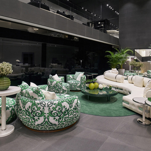 High End Italian Luxury Living Room Furniture Curved Combination Fabric DV-GARDENITA LITE-01-DG Apartment Leather Set DV-GA - Product Image 5
