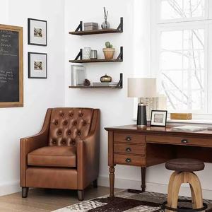 लिविंग रूम सजावट के लिए <span class=keywords><strong>3</strong></span> फ्लोटिंग दीवार शेल्फ का आधुनिक सेट धातु ब्रैकेट फ्लोटिंग लकड़ी की अलमारियों - Product Image 3