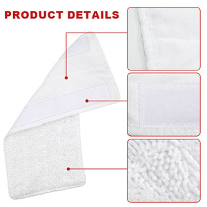 Chiffons de rechange lavables compatibles avec les accessoires du <span class=keywords><strong>nettoyeur</strong></span> <span class=keywords><strong>vapeur</strong></span> <span class=keywords><strong>Vileda</strong></span> Steam XXL, pièces détachées, tête de serpillière pour utilisation sèche/humide - Product Image 4