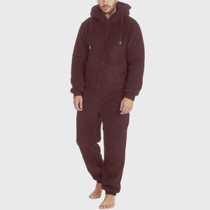 Winter Warm Teddy Fleece Pajamas for <strong>Men</strong> Plush Zipper <strong>Onesie</strong> <strong>Fluffy</strong> Hooded Sleepwear One Piece Sleep Lounge Pajama Jumpsuits - Product Image 2