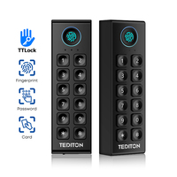 Teclado Inalámbrico Multifunción Independiente a Prueba de Agua TEDITON, Compatible con la Aplicación TTlock, con Código de Tarjeta y Huella Dactilar para Cerradura Inteligente