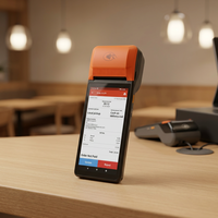 Terminal de point de vente Android 14 commercial avec imprimante thermique intégrée de 58 mm pour la commande de repas en ligne dans les restaurants