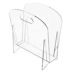 Portariviste in acrilico trasparente personalizzato con maniglie Premium <span class=keywords><strong>Perspex</strong></span> libro porta-riviste Sand File Sorter organizzatore Desktop - Product Image 4