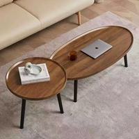 Table basse ronde moderne, structure métallique, plateau en bois, pliable, pour salon