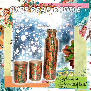 copper bottle 750 ml copper bottle copper Drinking Bottle for Children Portable Eco-Friendly Korean Design <b>Large</b> Capacity Tour - Product Image 2