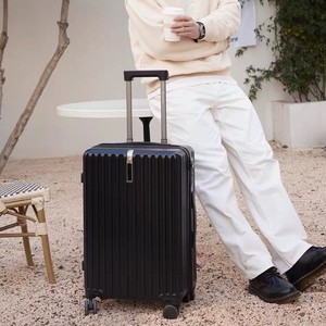 High Quality 20 Inch Trolley <b>Suitcase</b> For Women With Lock Universal Wheels Leisure Travel Solid Color Zipper Opening - Product Image 2