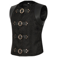 Veste Gothique Hommes Victorien Costume Gilet Steampunk Gothique Gilet Hommes Casual Gilet Stage Performance Costume