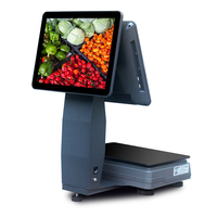 Terminal de point de vente tactile capacitif 15 pouces / Système EPOS / POS avec imprimante et balance électrique, processeur quadricœur, SSD 128 Go, 4 Go de RAM DDR4