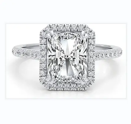 S925 Sterling Zilveren Ring Europese En Amerikaanse Zirkoon Diamanten Ring Mode Luxe Ronde Diamanten Gesloten Ring