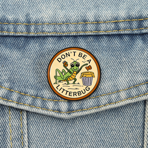 请勿乱扔垃圾 飞蛾珐琅别针 保护自然生态主题胸针批发 - Product Image 1