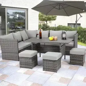 Modern hotel luxury Outdoor furniture waterproof PE wicker patio outdoor rattan garden sofa