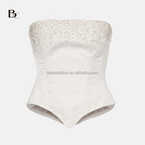 Produttori di Abbigliamento di Lusso Premium OEM/ODM all'Ingrosso, Top Casual da <span class=keywords><strong>Donna</strong></span> con Perline e Strass con Lacci - Product Image 1