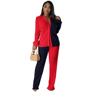 Abbigliamento alla moda e da donna nuovi prodotti autunnali in tinta multipla con stecchino morbido e Casual in due pezzi - Product Image 3