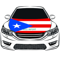 Penutup Kap Mobil Bendera Puerto Rico Pelindung Kap Mesin yang Dipersonalisasi Bahan Poliester Elastis Tahan Panas Awet Ukuran Universal