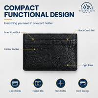 Porte-cartes en cuir traditionnel avec motif de dragon en relief, service de logo personnalisé, pochette pour cartes de taille fine