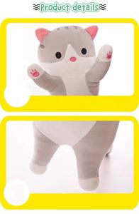 شعار مخصص كاواي قطة طويلة قطيفة وسادة محشوة الحيوانات لعب دمية القط وسادة قطيفة - Product Image 5