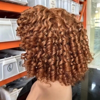 Vente en gros de cheveux vierges brésiliens de qualité 10A 16 pouces 250% de densité supérieure Fummi #350 perruque de machine de couleur noire