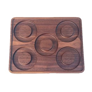 Plateau de présentation de bijoux en bois massif, noyer noir d'Amérique du Nord, 5 porte-gobelets pour le rangement et la présentation de bracelets et de perles - Product Image 1