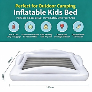 <span class=keywords><strong>Lit</strong></span> de voyage portable pour tout-petits avec pare-chocs de sécurité, matelas pneumatique gonflable pour enfants, matelas gonflable pour bébé, <span class=keywords><strong>camping</strong></span>, vacances - Product Image 2
