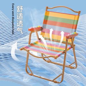 Silla Plegable de Playa para <span class=keywords><strong>Camping</strong></span>, Portátil, con Marco de Acero al Carbono, Asiento de Terylene, con Ruedas y Mango de Masaje, para Viajes - Product Image 2