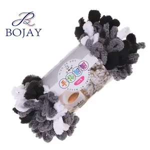 Bojay Multiple Colors 100% Polyester Chenille Yarn Chunky Finger Loop Yarn for Hand Knitting and Crochet