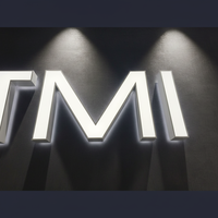 Lettres 3D en acier inoxydable imperméables pour l'extérieur, peintes au four, avec LED, pour la publicité sur les bâtiments, les écoles, les centres commerciaux et les parcs