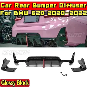 Diffuseur de pare-chocs arrière noir brillant style MP pour BMW G20 2020-2022, accessoires de carrosserie pour BMW G20. - Product Image 2