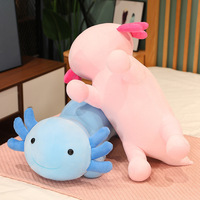 Boneka Bantal Axolotl Grosir, Custom, Super Lembut, Isi Kapas PP, Tersedia 3 Ukuran untuk Tidur Anak dan Hadiah