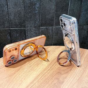 เคสใสแม่เหล็กหรูหราประดับกลิตเตอร์สำหรับ iPhone 17 16 15 14 Pro <span class=keywords><strong>Max</strong></span> 17 <span class=keywords><strong>Air</strong></span> พร้อมที่วางโทรศัพท์แบบกระจก กรอบเพชร ฝาหลังนิ่ม - Product Image 4