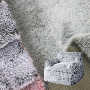 Bán buôn 430gsm Polyester 2426 chúng tôi Fluffy thỏ sang trọng lông pongee giả giả nhung giả với túi Đậu dệt kim ủng hộ - Product Image 5