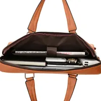 Sacoche décontractée unisexe en cuir PU souple avec fermeture éclair à verrouillage, multi-poches, rangement pour ordinateur, sac à bandoulière pour affaires R38