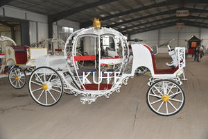 Chariot de princesse Cendrillon, chariot de mariage de luxe à chevaux à vendre - Product Image 5