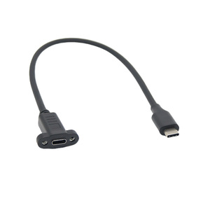 Rtesho Type-C Male To Female Extension <b>Cable</b> 0.3m 0.5m 1m 1.5m 2m With Ear Screw Holes For Securing Data <b>Cables</b> - Product Image 3