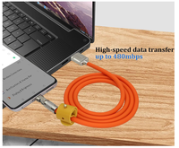 Câble USB C Type C à charge rapide, câble en silicone Type-C mâle vers USB A mâle, avec un angle de 180 degrés ° Câble de charge rapide rotatif
