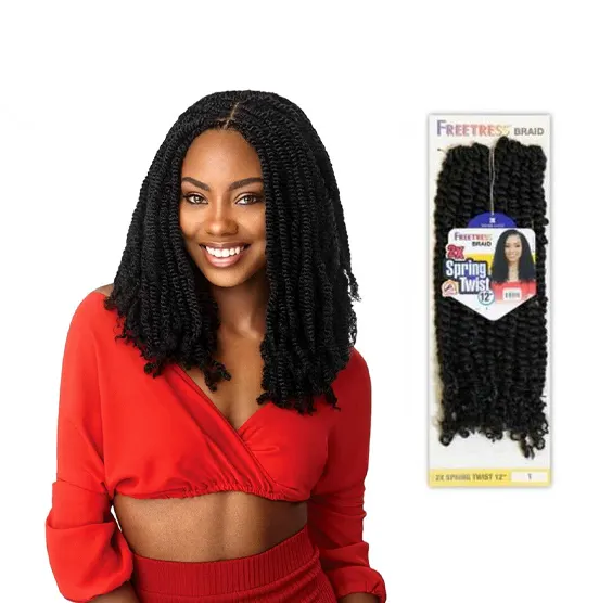 TOYOTRESS Kanekalon spring twist 8 12 inches wholesale spring braids ombre curly pre twisted colored fluffed spring twist hair