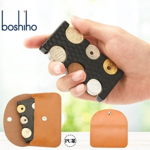 Boshiho Customized PU Leather Vintage Open Durable Travel <b>Coin</b> <b>Case</b> Pouch Portable Unisex Purse Storage Compartment Holder - Product Image 1