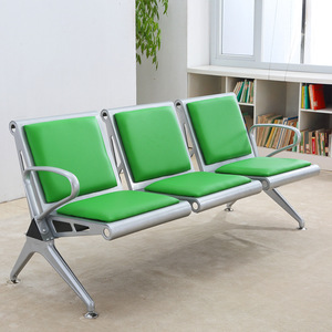 Silla Moderna de 3 Plazas en PU con Acabado de Acero Inoxidable para Áreas de Espera de Aeropuertos, Hospitales, Centros Comerciales, Oficinas y Parques - Product Image 4