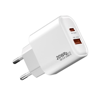Venta al por mayor 20W PD Cargador de carga rápida C Adaptador de cargador Puertos duales USB A + C Cargador de pared para iPhone para Samsung