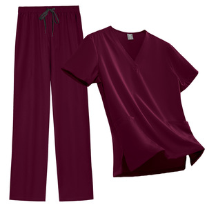 Pantalon droit basique pour uniforme d'infirmière Niaahinn en tissu polyester Dobby fin – Uniforme de soins post-partum pour femme de chambre/babay-sitter/infirmière philippine - Product Image 3