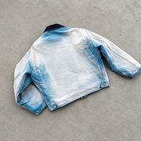 Veste de travail ample en toile de canard bleue de haute qualité pour hommes, style vintage délavé, fermeture éclair, inspirée des vestes de travail de Detroit