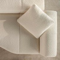 Canapé Courbe Moderne Beige Bouclé Crème Minimaliste Meubles de Foshan, Canapés Italiens de Luxe Design pour la Maison